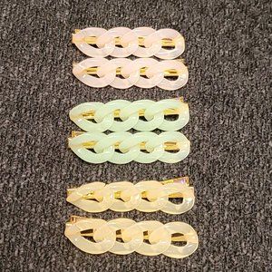NWOT 3 Pair of Pastel Alligator Claws